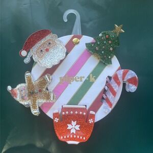 Piper K Christmas Holiday Hair Claws 5 Hair Clips Cute Santa Tree Sweater New